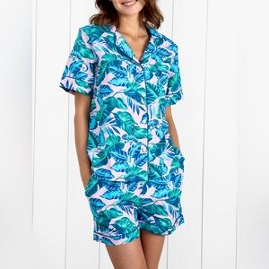 Printfresh Karma Chameleon Short Sleep Set Sz L Bubblegum Pink Organic Cotton